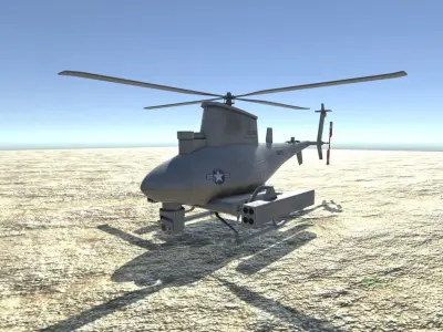 Low Poly MQ-8 Fire Scout UAV Drone Low-poly 3D model