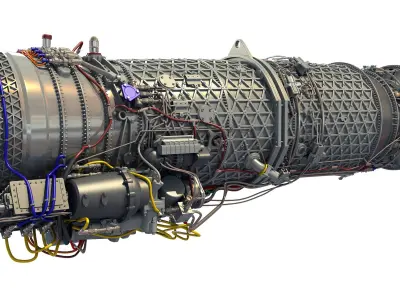 Eurojet EJ200 Military Turbofan Jet Engine 3D model purchase