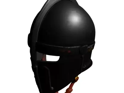 Medieval Knight Helmet PBR GameReady Low-poly 3D model