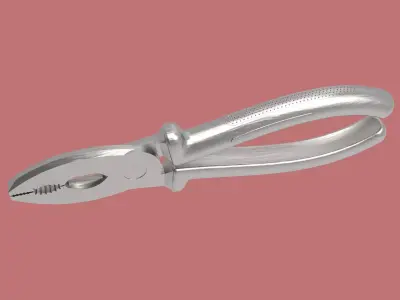 Nippers silver pliers 3D model