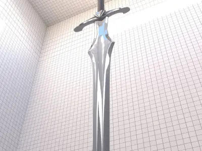 A steel sword Low-poly 3D model