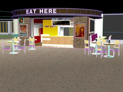 Fast Food Kiosk 3D model