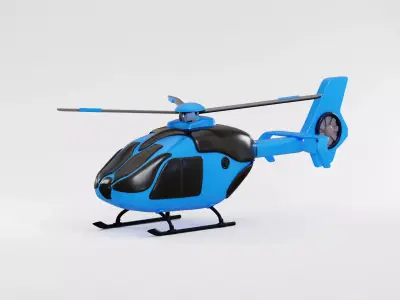 Cartoon Helicopter Low-poly 3D model by crop3dbusiness