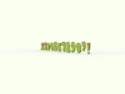 Numbers Animal Dinosaur v001 Low-poly 3D model