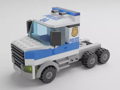 Lego Police Truck Low-poly 3D model