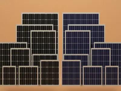Solar Panels Collection Low-poly 3D model