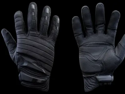 Tactical Gloves 003 Low-poly 3D model