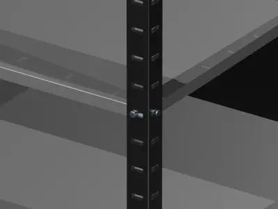 Metal Industrial Rack - Heavy-Duty Storage Shelf 3D Model Low-poly 3D model