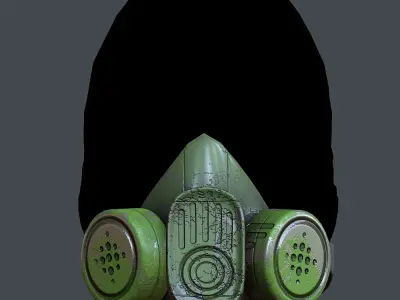 Gas mask helmet 3d model scifi Low-poly Low-poly 3D model Low-poly 3D model get