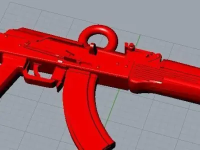 gun pendant ak 47 3D print model