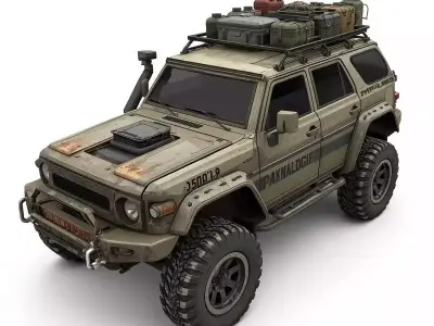 Cyberpunk Industrial and Wasteland Utility Vehicles Collection 3D Model Pack