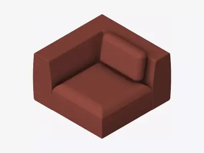 Seat - Sofa - Simplicity - Type 2 - Corner Low-poly 3D model