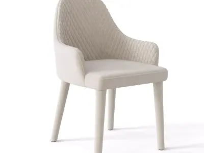 Quilted Dining Chair Low-poly 3D model