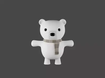 3D Character Teddy Bear Snow Bear 3D illustration 3D model
