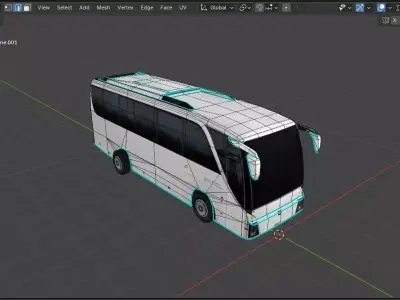 City Bus Coach  3D Model  Game-Ready Vehicle Low-poly 3D model