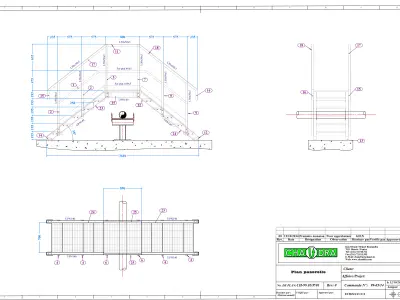 Footbridge metal staircase Free 3D model