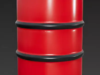 Red Metal Barrel 3D Model Low-poly 3D model