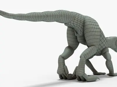 Indoraptor Basemesh Block Out Free low-poly 3D model