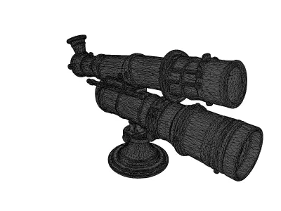 Vintage Brass Astronomical Telescope Model 3D model