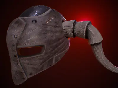 Horn Helmet Low-poly 3D model