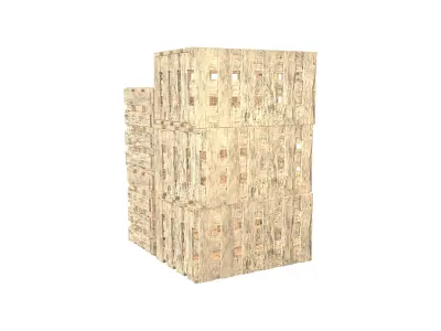 Wooden Box Pile v1 002 Low-poly 3D model
