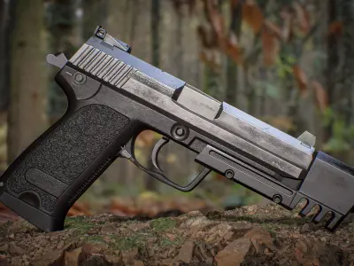 USP 45 Pistol Low-poly 3D model