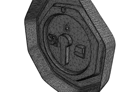 Hexagonal Keyhole Control Panel Low-poly 3D model