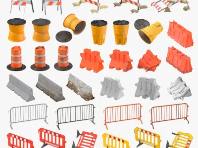 Barriers Collection - 35 models 3D model