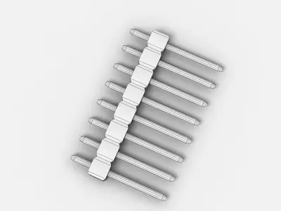 Straight Male Header 3D model
