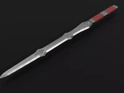 Elven sword low-poly Low-poly 3D model