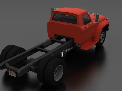F-Series F-600 Truck Chassis 1963 Low-poly 3D model