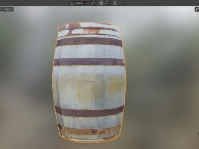 Low Poly Wooden Barrel Free low-poly 3D model purchase
