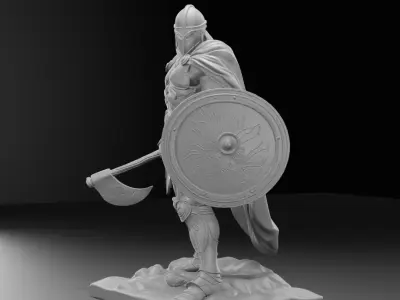 Hoplite Warrior  Single-Part 3D Printable Figure 3D print model