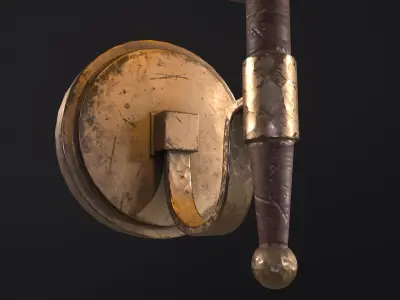 Old Wall Lamp PBR Low-poly 3D model