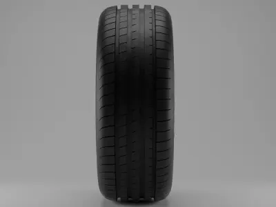 Porsche Tire with Rim Low-poly 3D model