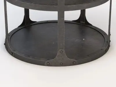 Industrial Riveted Side Table 3D model