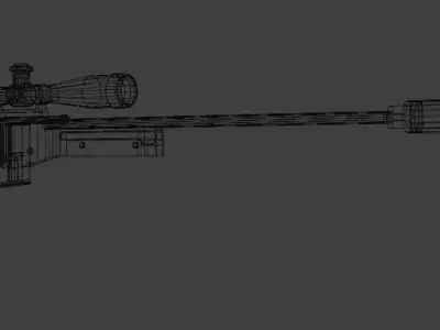 AWM Sniper-Rifle Low Poly 3D Model Low-poly 3D model