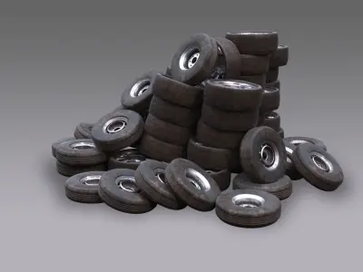 Junk Yard Tire Pile 3D model