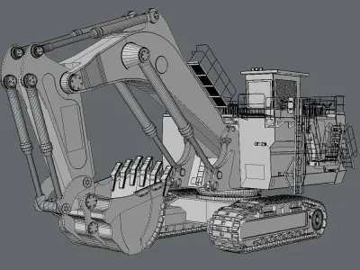 Mining Excavator 6050 Backhoe 3D model