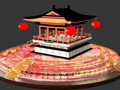 Chinese ancient  pavilion  3D model