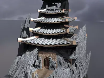 Bushido Warrior Temple Kitbash 2 3D model