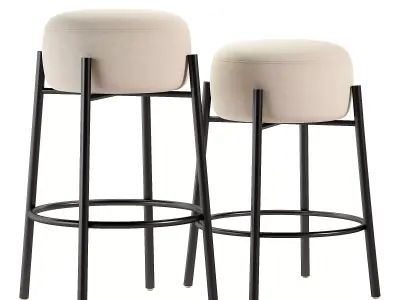 Colombe Upholstered Counter Stool with Metal Frame Low-poly 3D model