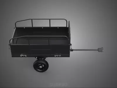 UTILITY TRAILER CARGO CART RAILING TOW BAR OFF ROAD CAGE TRUCK 2 3D model