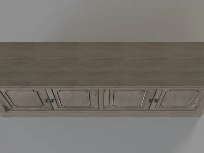 St James Panel Sideboard Antique Grey Oak 3D model