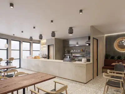 Fast Food Interior 3D Scene High-Quality Corona Render Ready 3D model