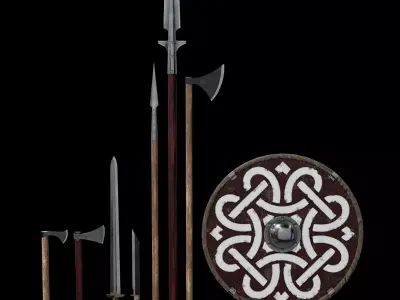 Viking Weapons Pack Low-poly 3D model