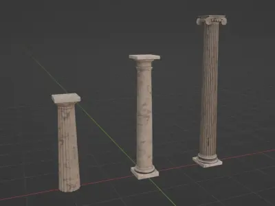 Classical columns 3D model