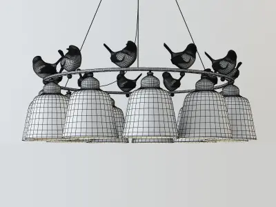 Pendant lamp provence bird chandelier 11 3D model