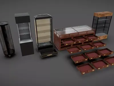 Display Cases 02 Low-poly 3D model