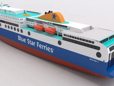 Blue Star 1 Low-poly 3D model
